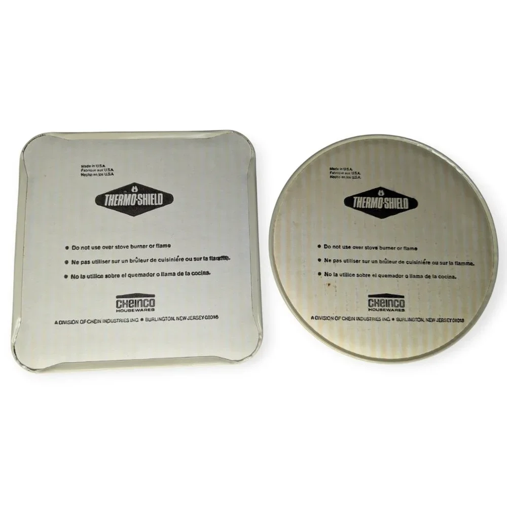 Vintage Cheinco Good Housekeeping Tin Hot Pad Square & Circle Set of 2